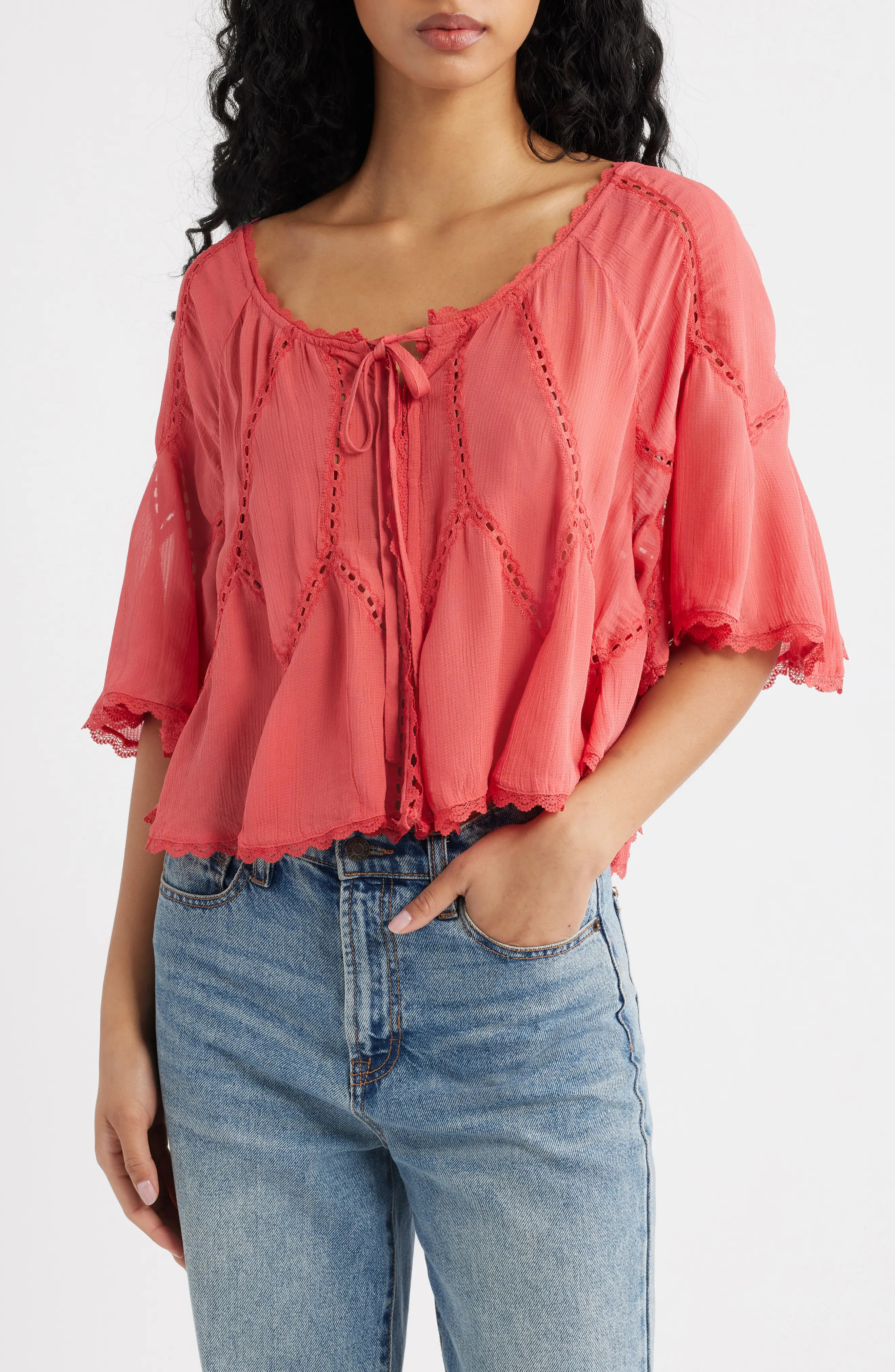 Michelle Lace Trim Top (Women) | Nordstrom | Nordstrom
