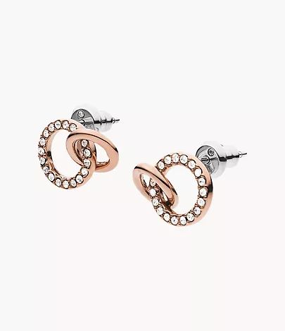 Rose Gold-Tone Stainless Steel Stud Earrings | Fossil (US)