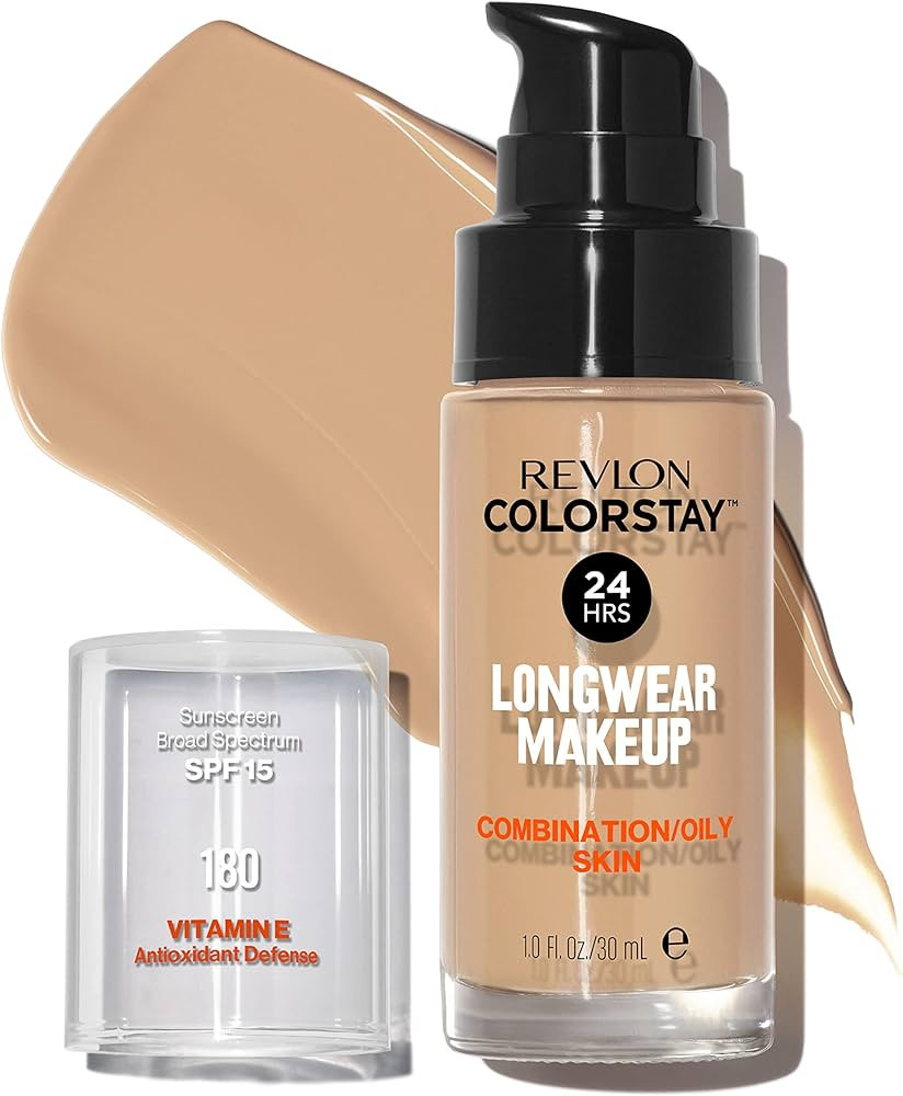 Revlon Liquid Foundation, ColorStay Face Makeup for Combination & Oily Skin, SPF 15, Medium-Full ... | Amazon (US)