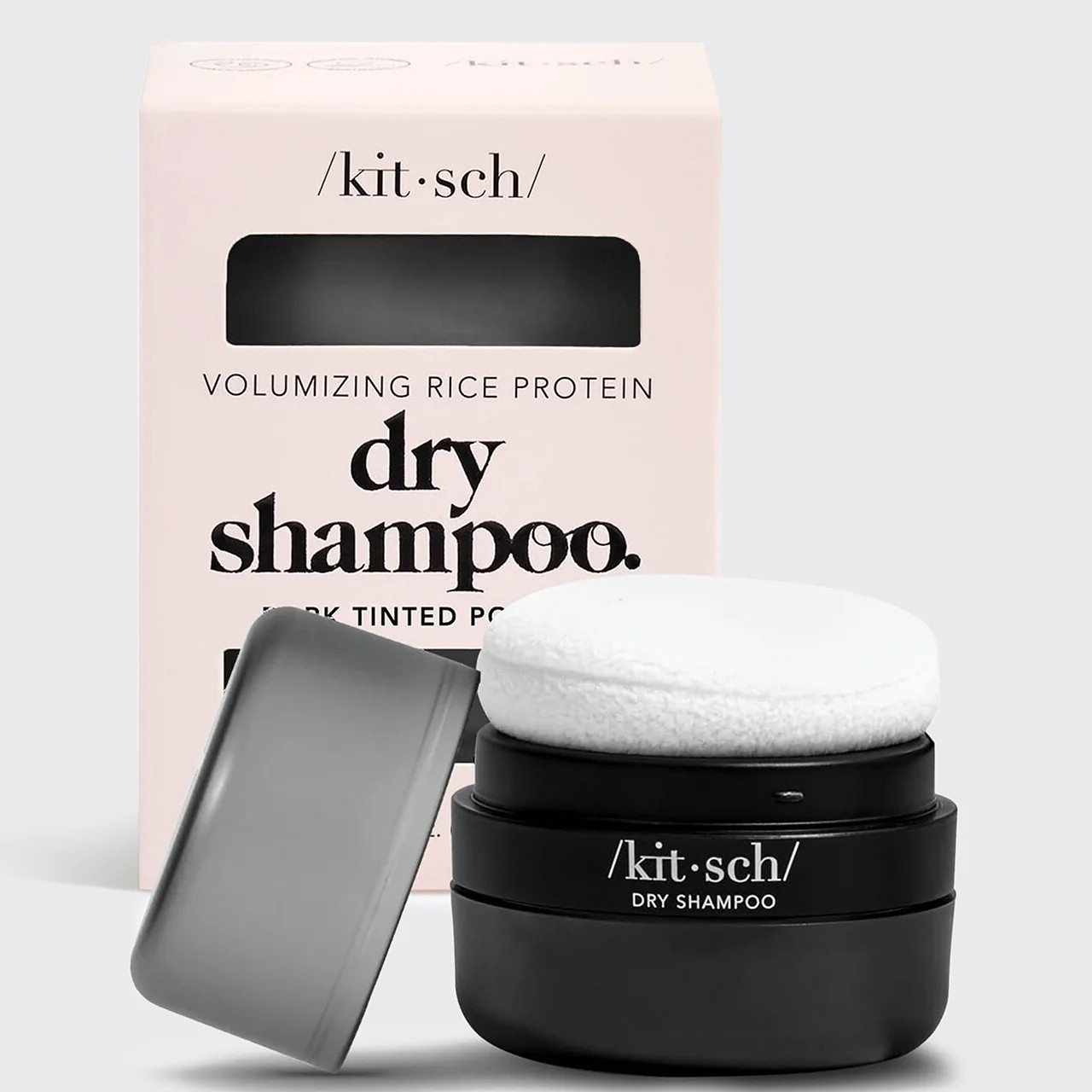 Dark Volumizing Rice Protein Dry Shampoo with Puff | Kitsch