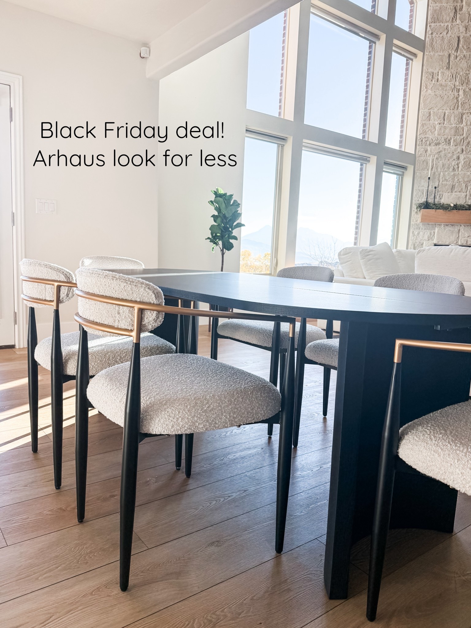 Chic boucle chairs with gold accents for less ✨ These Arhaus-inspired seats are the perfect Black Friday score to upgrade your dining space! #LTKhome #LTKsale #BlackFridayFinds 

#LTKGiftGuide #LTKHome #LTKCyberWeek