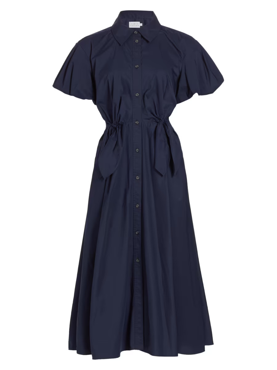 Elza Puff-Sleeve Cotton Poplin Shirtdress | Saks Fifth Avenue