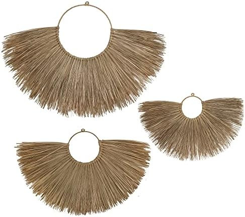 Seagrass Fan Wall Décor by MadeTerra | Rustic Wall Hanging Boho Woven Home Decor Wall Pediment |... | Amazon (US)