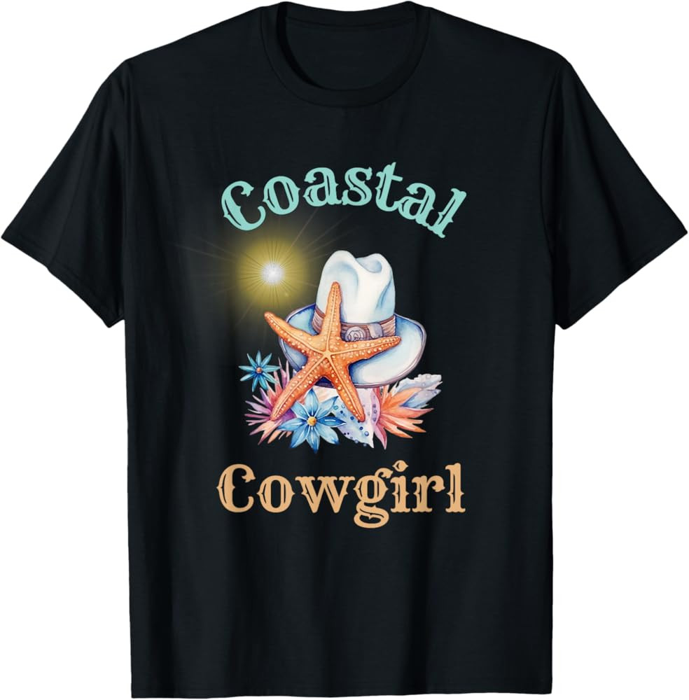 Coastal Cowgirl Western Beachcore Aesthetic Womens Top T-Shirt | Amazon (US)