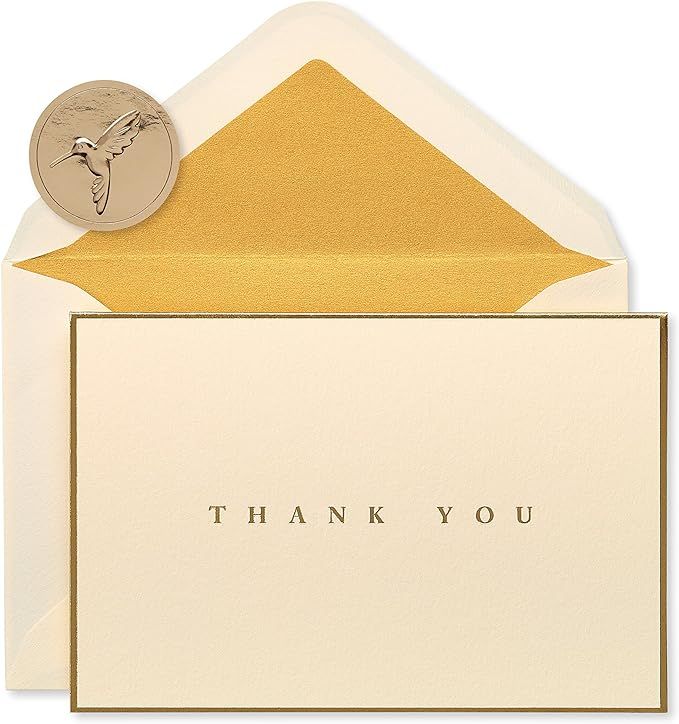 Amazon.com: Papyrus Thank You Cards with Envelopes, Gold Border (16-Count) : Everything Else | Amazon (US)