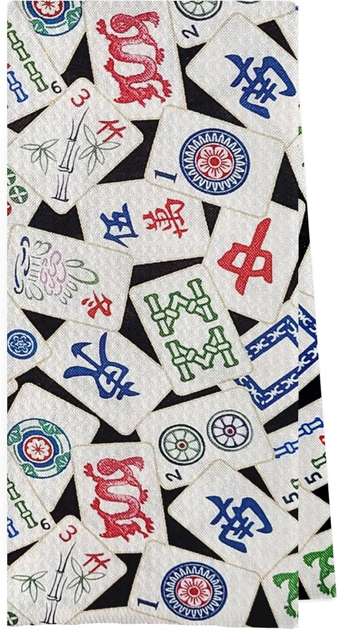 Mahjong Gifts Dish Towels - Mahjong Decorative Waffle Weave Kitchen Towels, Hand Tea Towel for Ba... | Amazon (US)