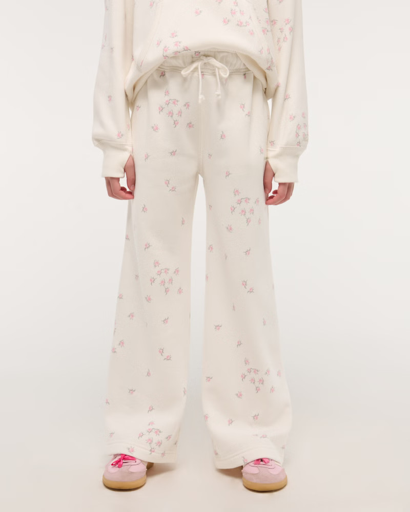 girls essential wide leg sweatpants | girls bottoms | Abercrombie.com | Abercrombie & Fitch (US)
