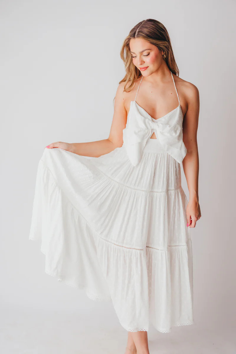 Anita Bow Dress in White | Worth Collective