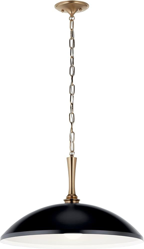 Kichler Delarosa 1-Light Pendant, Updated Traditional Light in Black and Champagne Bronze, Sloped... | Amazon (US)