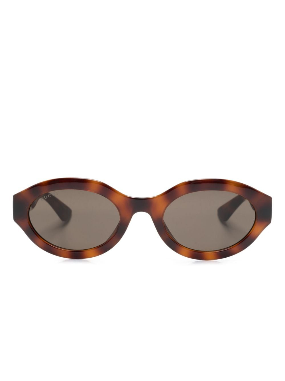 Gucci Eyewear - Óculos de sol oval - mulher - acetato - Tamanho único - Marrom | Farfetch (BR)