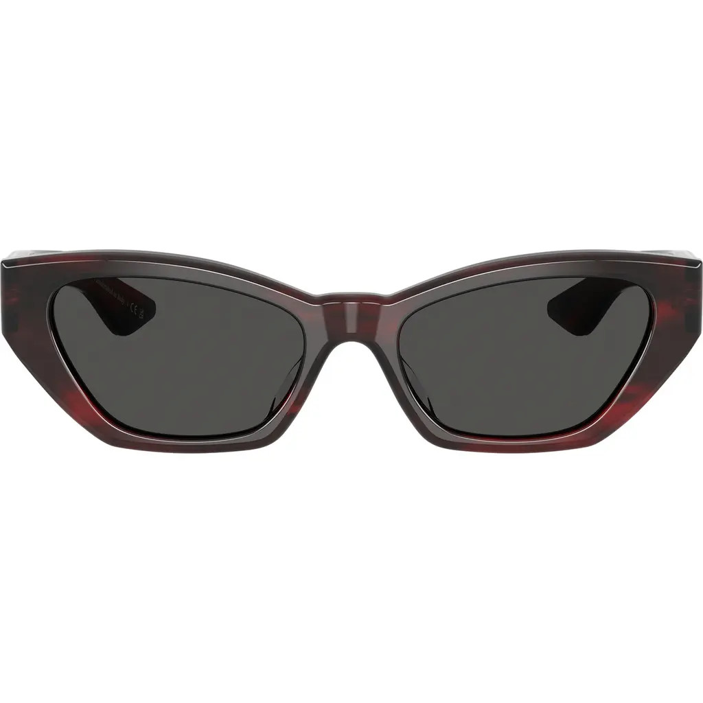 Oliver Peoples 53mm Khaite Cat Eye Sunglasses in Bordeaux Bark/grey at Nordstrom | Nordstrom