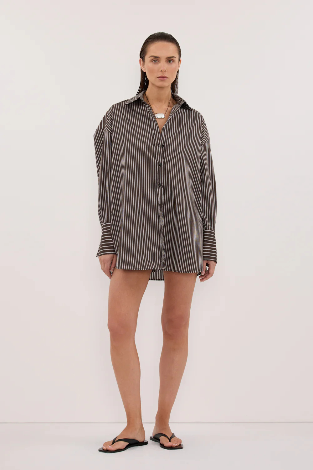 SABLE BITTER CHOC SILK BLEND SHIRT | DISSH
