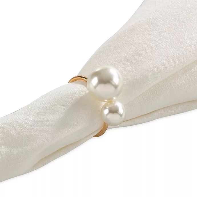 Saro Lifestyle Pearl Napkin Rings (Set of 4) | Bed Bath & Beyond