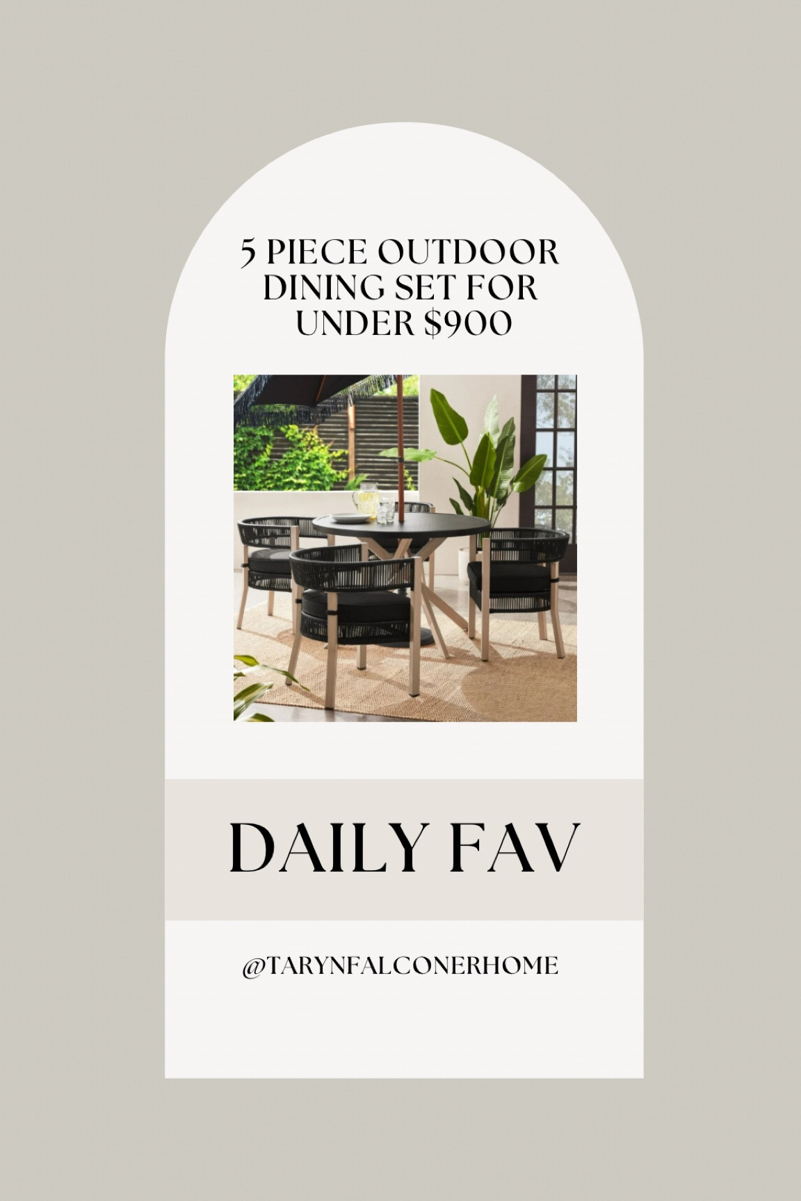 Beautiful 5 piece outdoor dining set for under $900 get it now before it sells out!

#LTKSeasonal #LTKhome