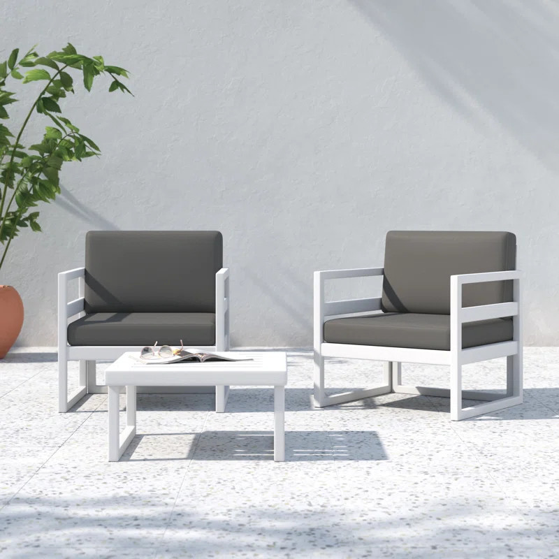 Kimble 3 Piece Seating Group with Sunbrella Cushions | Wayfair North America