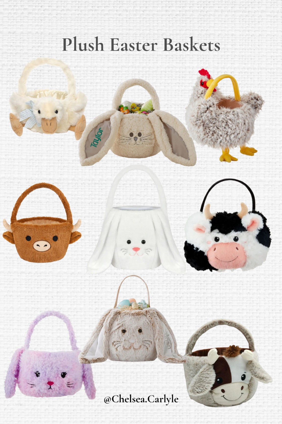 Easter is right around the corner! How cute are these plush baskets - starting at only $13 (up to $40!)

#easter #easterbasket

| Easter | Easter basket | Easter basket ideas | bunny ears basket | wicker basket | kids basket |

#LTKFamily #LTKKids #LTKFindsUnder50