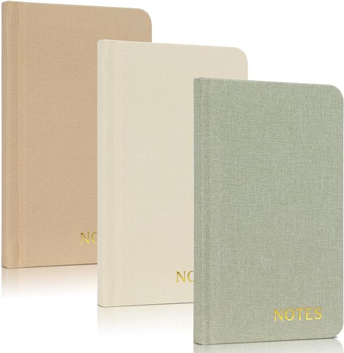 ZICOTO Aesthetic Linen Pocket Notebooks Set Of 3 For Women & Men - Small Pocket Size 3x5 Notepads... | Amazon (US)