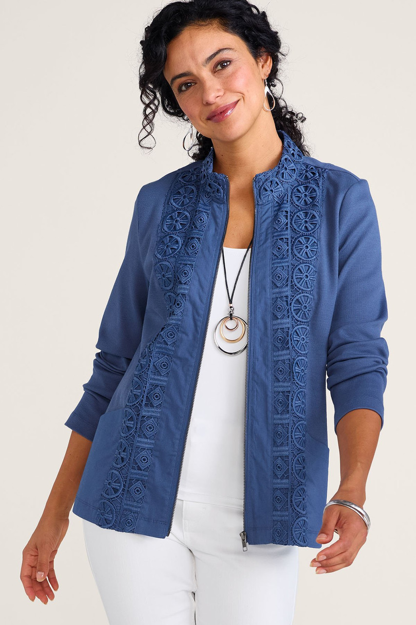 Eyelet Zip Jacket | Soft Surroundings