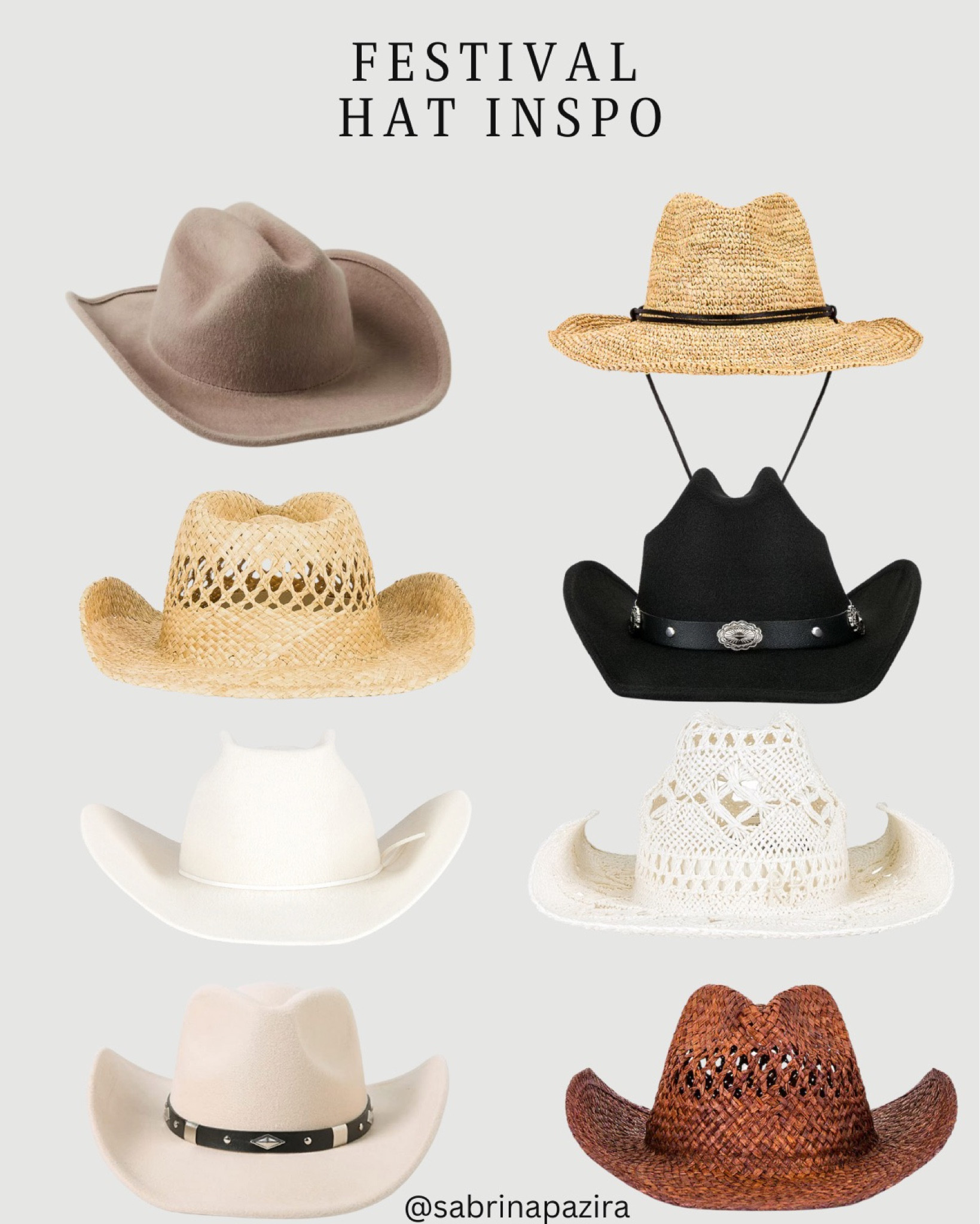 Festival hat inspiration, cowboy hats, music festival, Coachella, revolve, trendy, boho 

#LTKstyletip #LTKSeasonal #LTKunder100