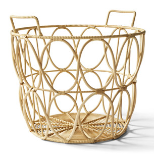 Click for more info about Better Homes & Gardens Large Natural Poly Rattan Open Weave Round Basket - Walmart.com