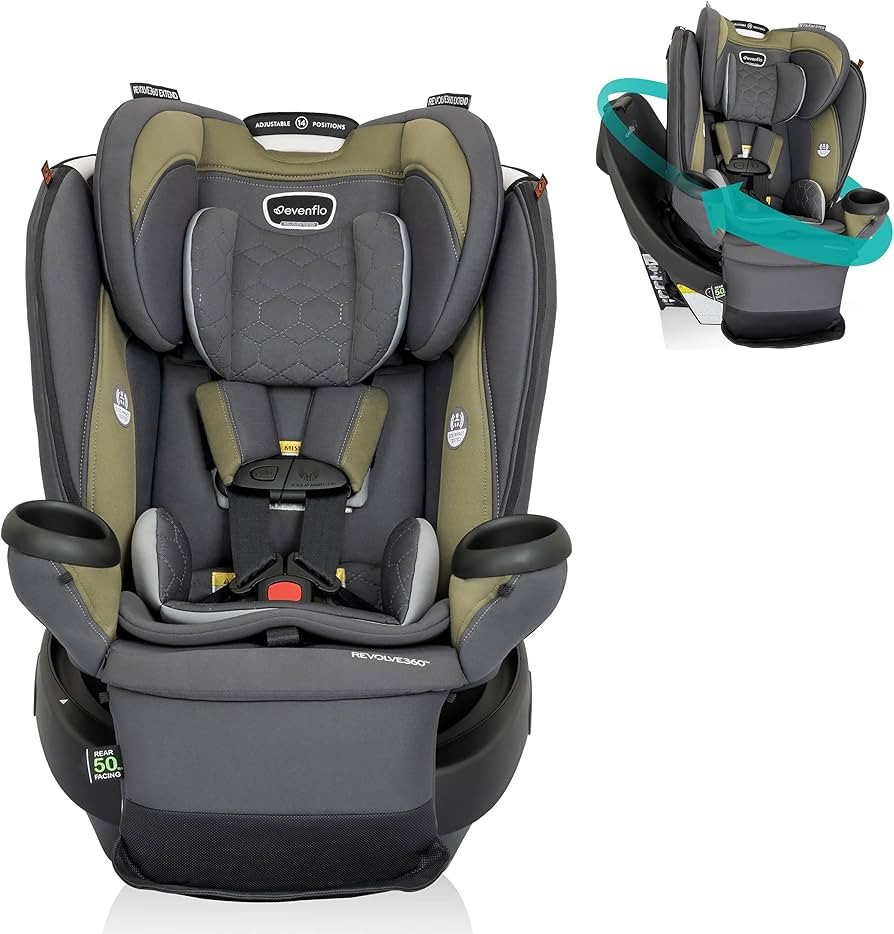Evenflo Revolve360 Extend All-in-One Rotational Car Seat with Quick Clean Cover (Rockland Green) | Amazon (US)