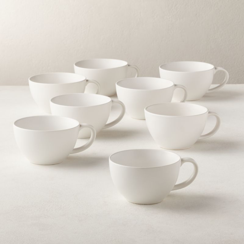 Crisp Matte White Mugs Set of 8 | CB2 | CB2