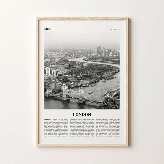 London Print Black and White Sky London Wall Art London | Etsy | Etsy (US)