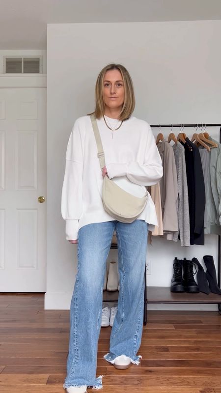 Spring outfits. Spring outfit idea. Casual outfits. Casual outfit idea. Oversized sweater. Wide leg jeans. Baggy jeans. Sneakers. Adidas sambas. Mom outfit.

#LTKfindsunder50 #LTKfindsunder100 #LTKSeasonal