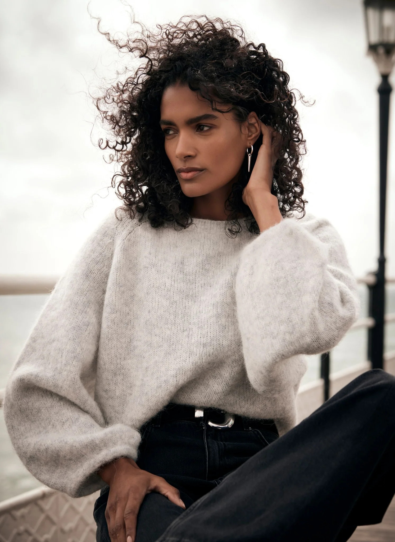 Grey Crew Neck Jumper | Mint Velvet