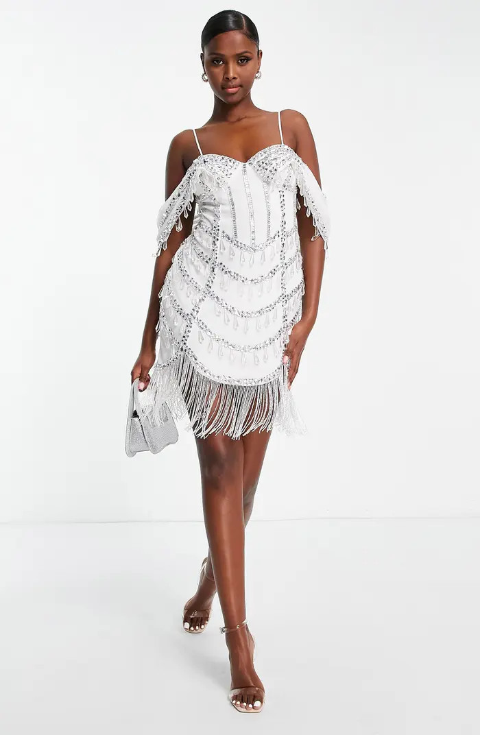 Embellished Fringe Cocktail Dress | Nordstrom