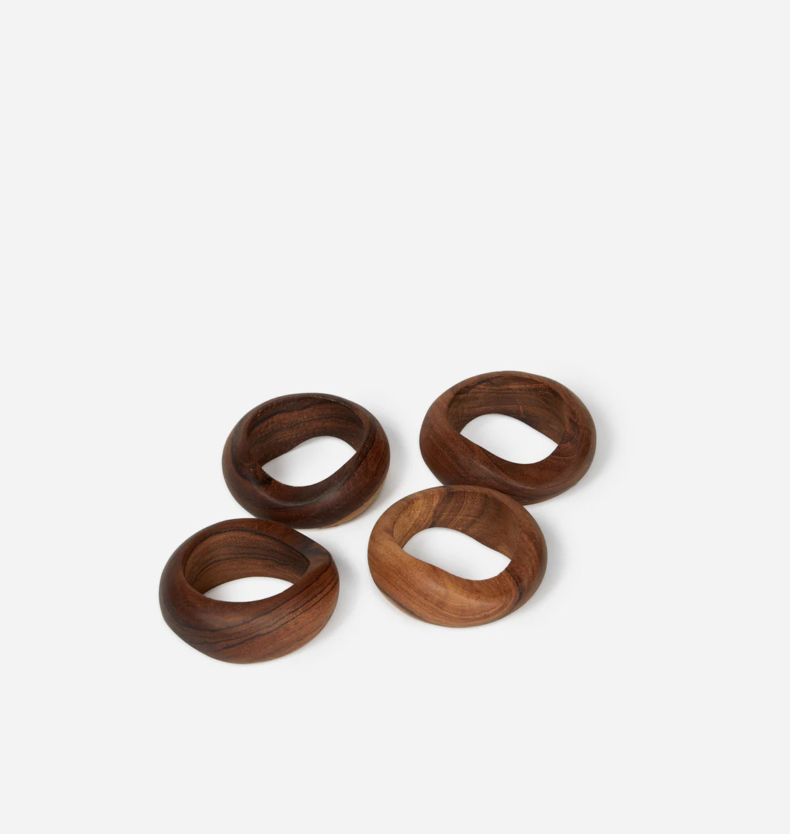Owen Teak Wood Napkin Ring S/4 | Amber Interiors