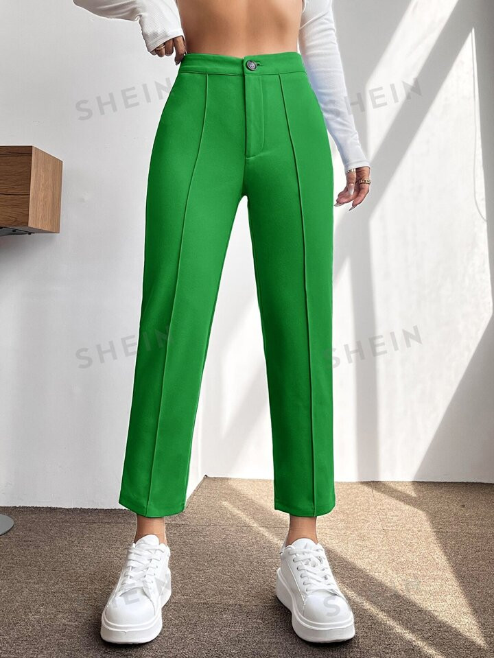 SHEIN PETITE Seam Detail Cropped Pants | SHEIN