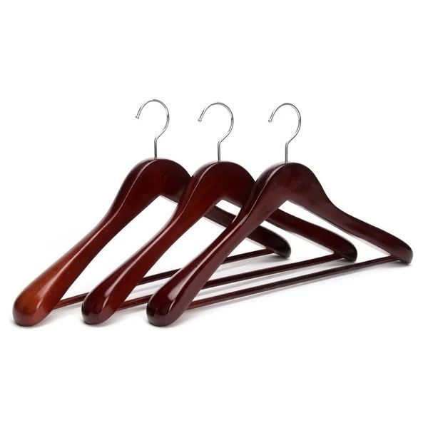 J.S. Hanger Extra Wide Rounded Shoulders Wood Coat Hangers (Pack of 3) | Bed Bath & Beyond