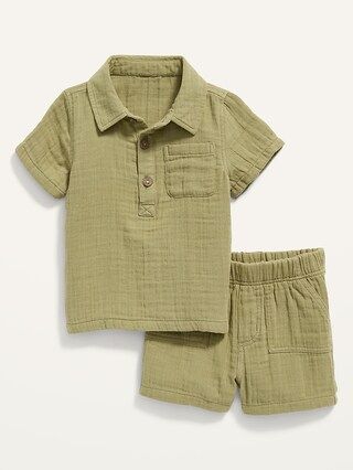 Double-Weave Polo Shirt &#x26; Shorts Set for Baby | Old Navy (US)