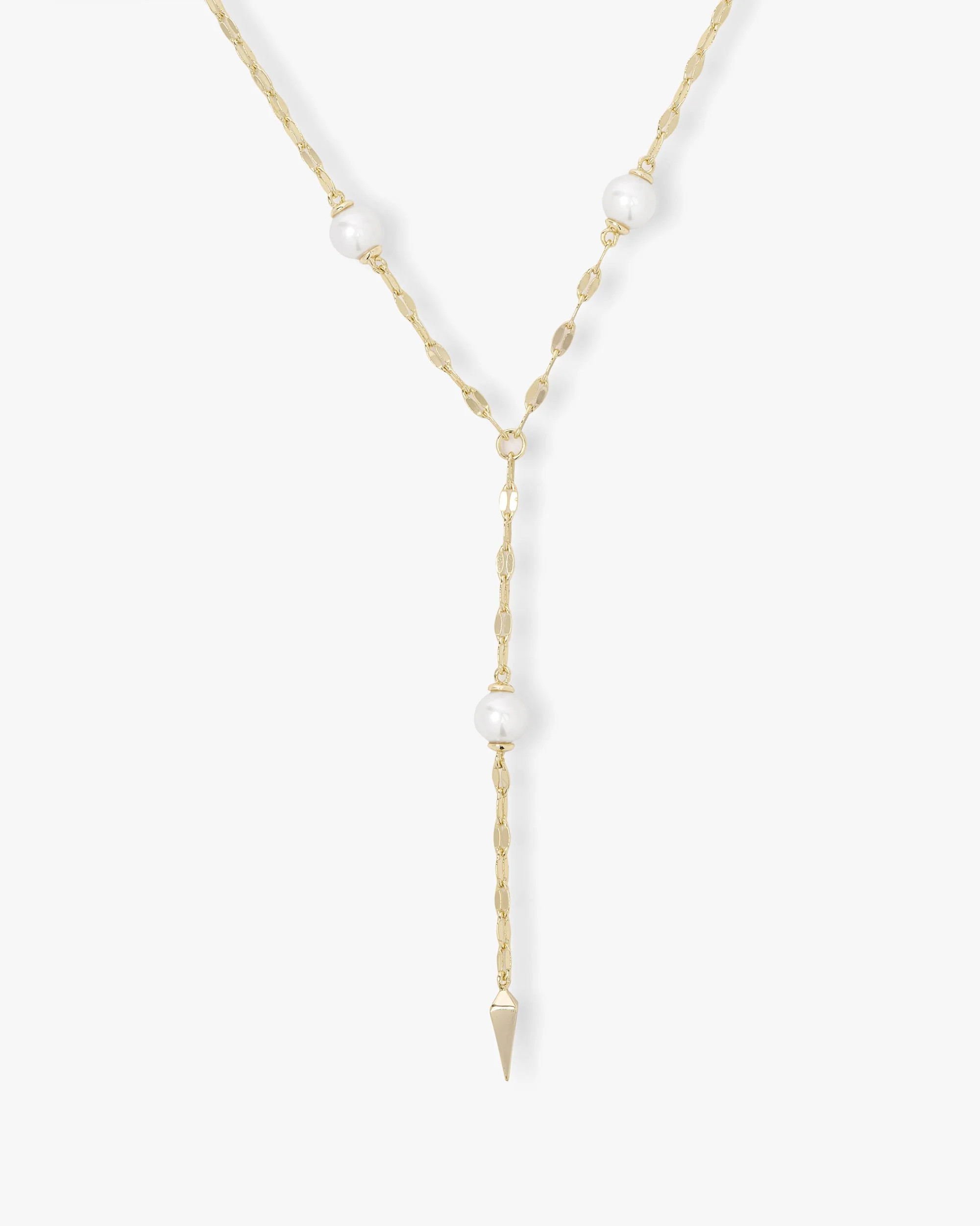 Perfect Pearl Drop Lariat Necklace - Gold | Melinda Maria Jewelry