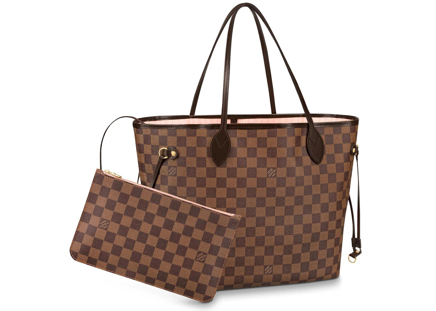 Louis Vuitton NeverfullDamier Ebene MM Rose Ballerina Lining | StockX