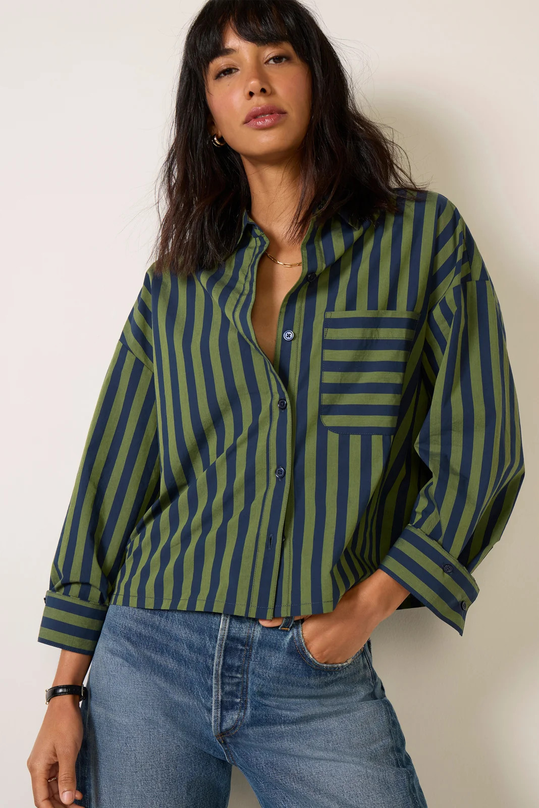 Aiden Crop Shirt | Evereve