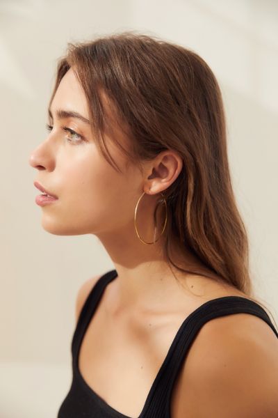 18k Gold + Sterling Silver Plated Basic Hoop Earring | Urban Outfitters (US and RoW)