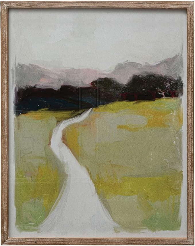 Creative Co-Op Wood Landscape Watercolor Glass Cover, Multicolor Framed Prints, Multi | Amazon (US)