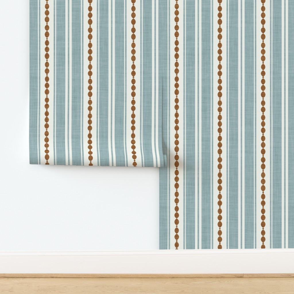 XL Light Blue Gray Decorative Lines copper Marquise Cut Parallel Stripes Wallpaper | Spoonflower | Spoonflower