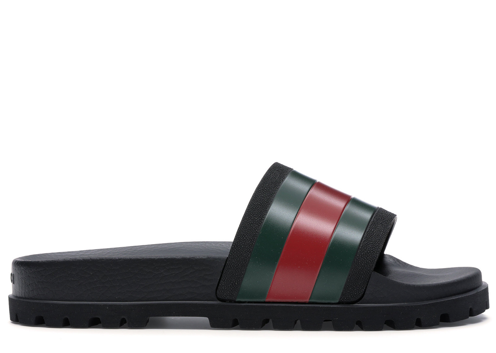 Men's Gucci Web Slide Sandal Sneakers in Black/Green/Red | StockX