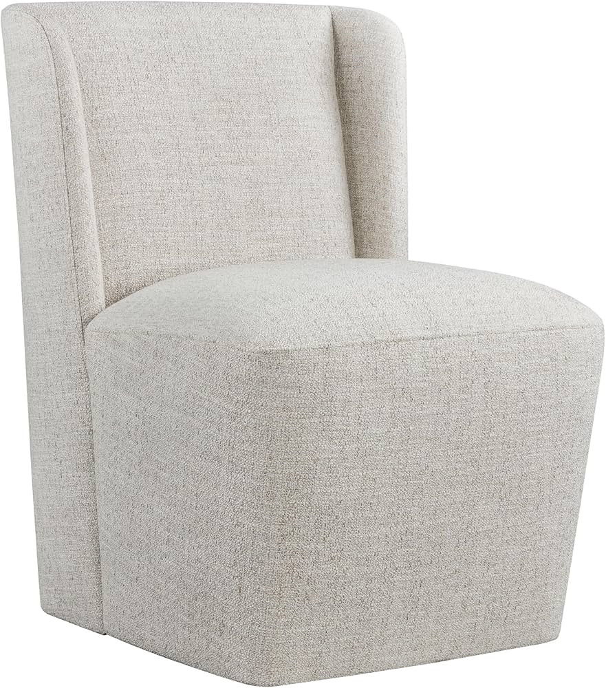 Dining Chairs with Casters No Assembly Upholstered Wingback Single Sofa Armless Deskchair for Bed... | Amazon (US)