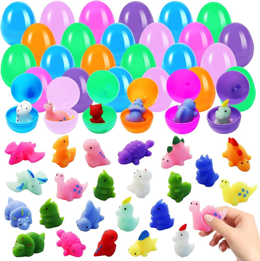 24 Pack Prefilled Easter Eggs with Easter Squishy Toys for Kids, Basket Stuffers,Mochi Stress Rel... | Amazon (US)