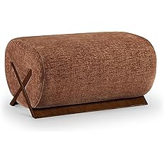 Meridian Furniture 33073Cognac-Ott Akira Collection Art Deco Ottoman with Soft Cognac Fabric, Bro... | Amazon (US)