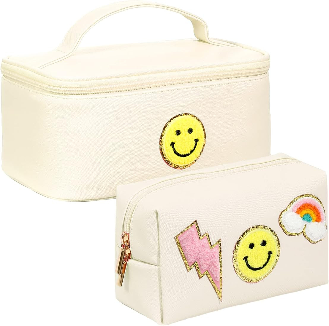 Yowivon 2 Pack Cute Makeup Bag Cosmetic Bag Travel Toiletry Bag for Women Teen Girls Preppy Stuff... | Amazon (US)