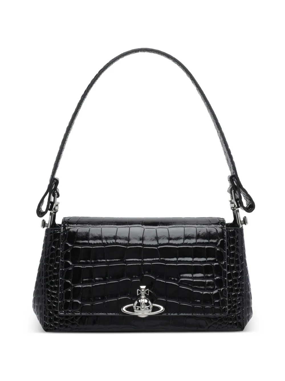 Vivienne Westwood Medium Hazel logo-plaque Shoulder Bag | Black | FARFETCH | Farfetch Global