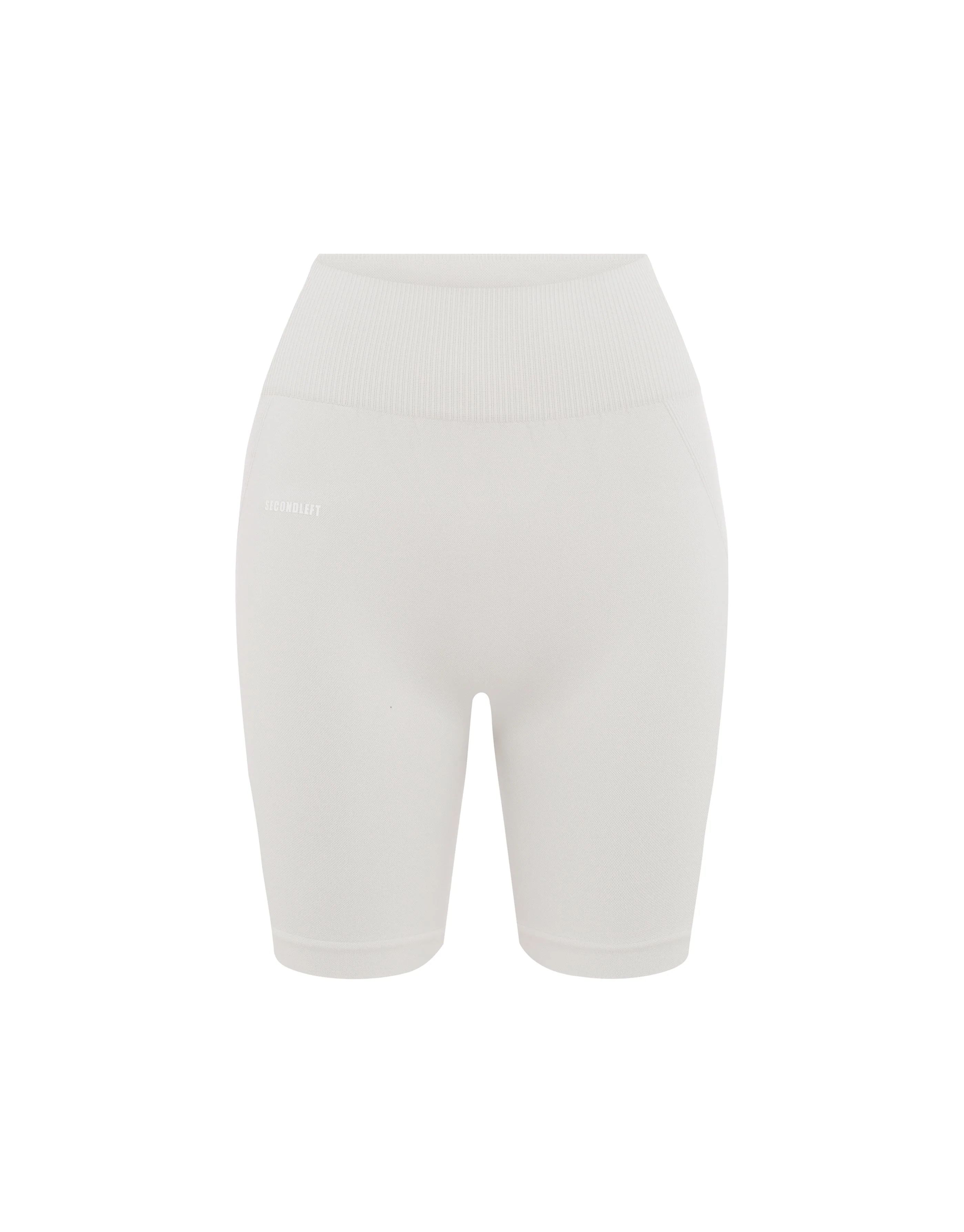 Seamless Midi Biker Shorts - Dove | SECONDLEFT 