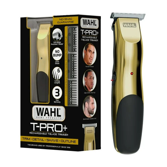 Wahl T-Pro Plus, USB Rechargeable Battery Trimmer, Gold with Rubber Grips - 3028171 | Walmart (US)