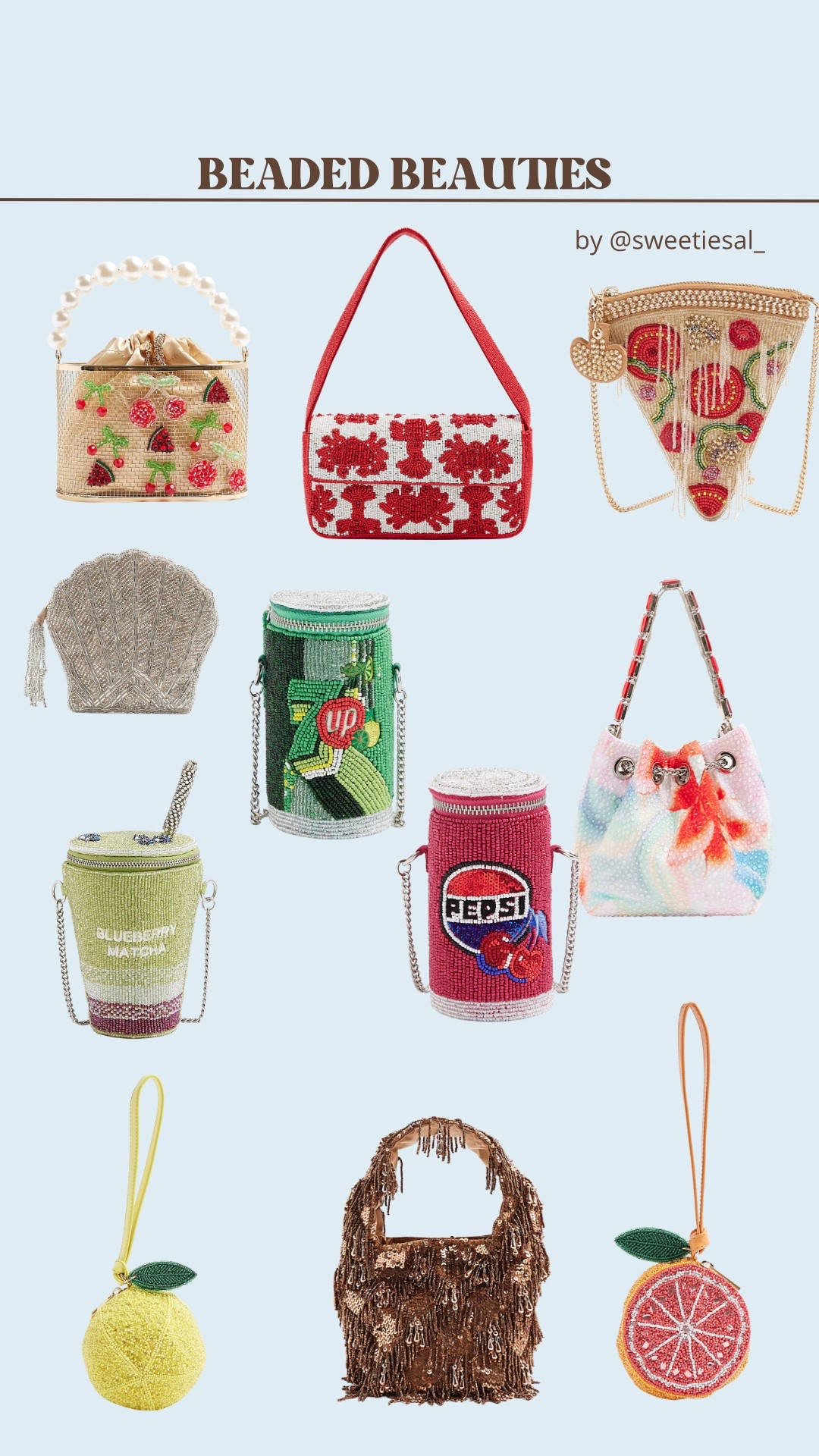 Summer and sunshine is the time to get yourself some kitsch arm candy.. check out these beaded beauties from River Island! 

• Statement Bag •  Beaded Bag • Cross Body Bag • Wedding Guest Outfit • Party Outfit • Festival Style • Glastonbury • 

#LTKfestival #LTKbag #LTKsummer