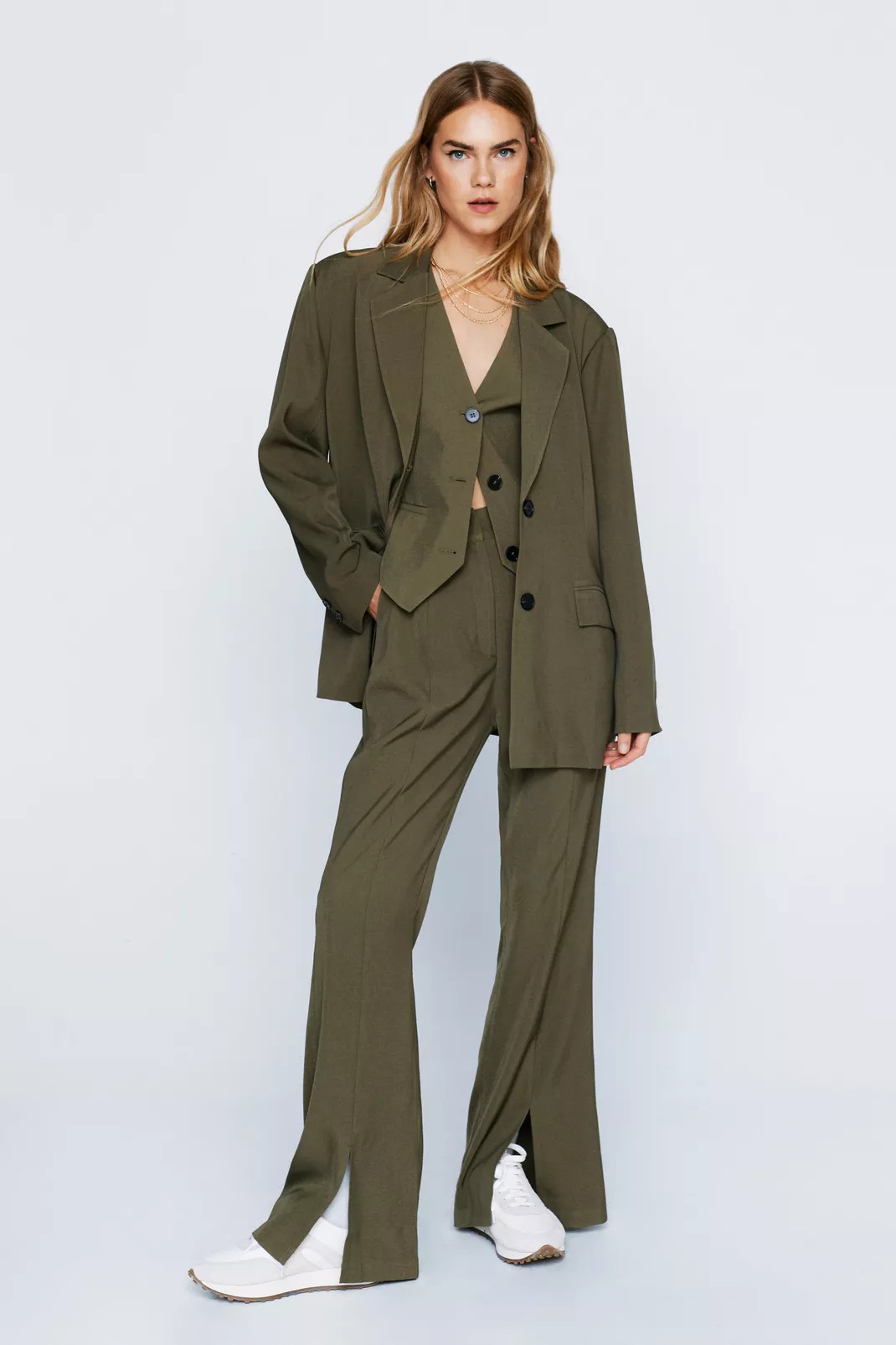Tailored Split Front Wide Leg Pants | Nasty Gal (US)